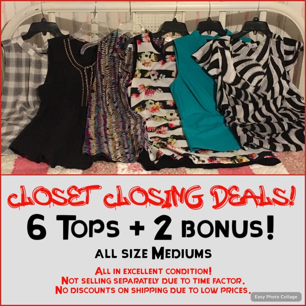 CLOSET CLOSING DEAL‼️ 6 TOPS + 2 Bonus!